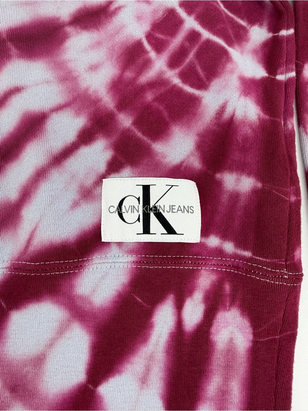 Calvin Klein Jeans Tie Dye Mock Neck Sweatshirt Pink Womens NWT - Picture 8 of 16